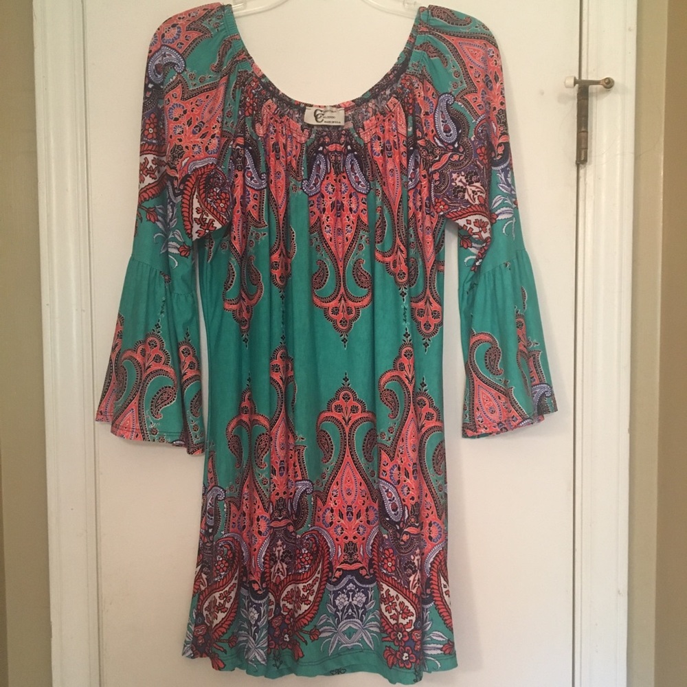 Christian Caliendo Paisley Tunic Top Large